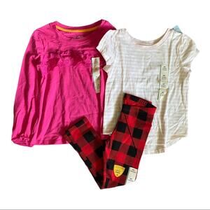 Girls Toddler Set of 3 Girls Shirts Legging Lot 4T 5T NWT